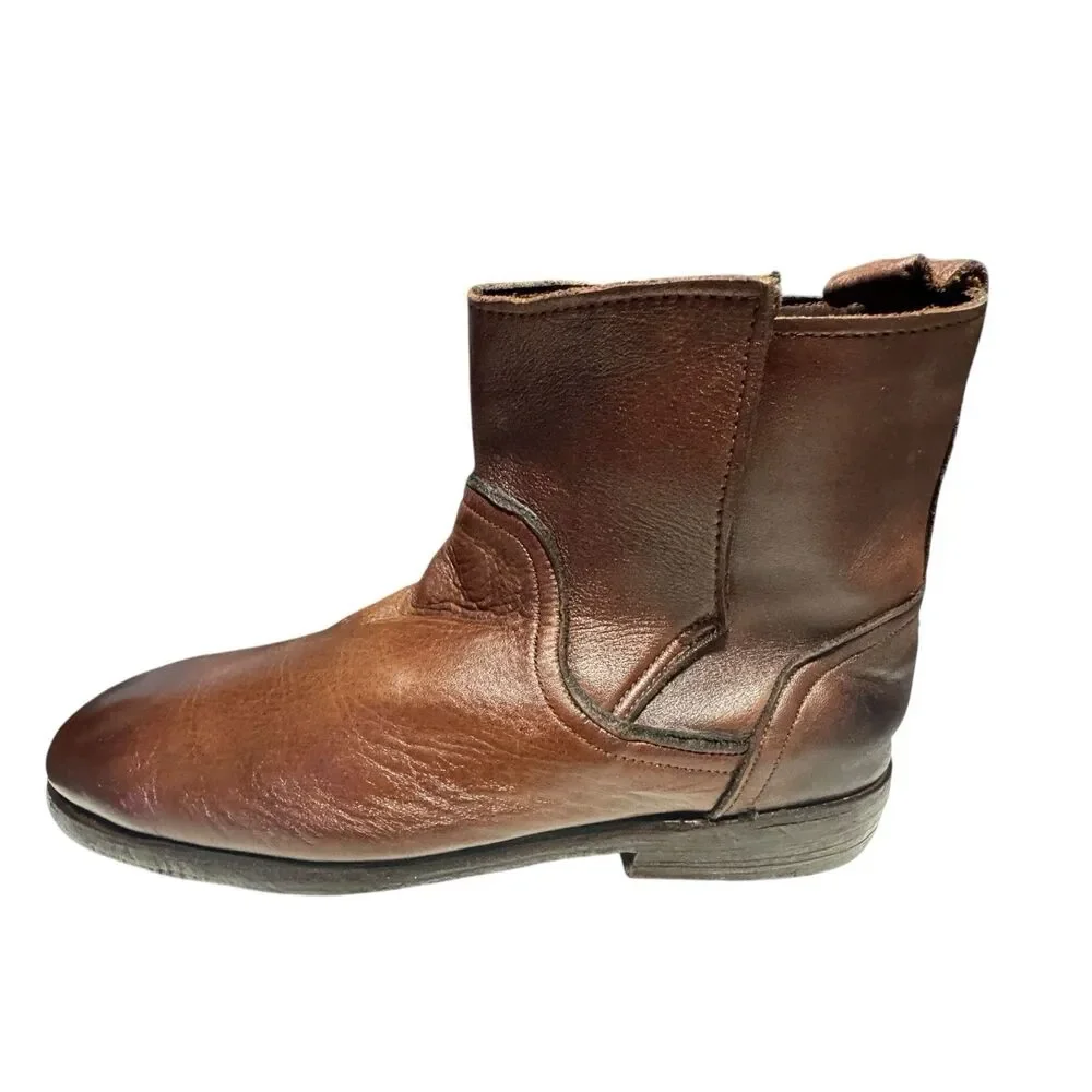 Vintage Shoe Company Brown Leather Ankle Boots‎ Mens 10M Made In USA